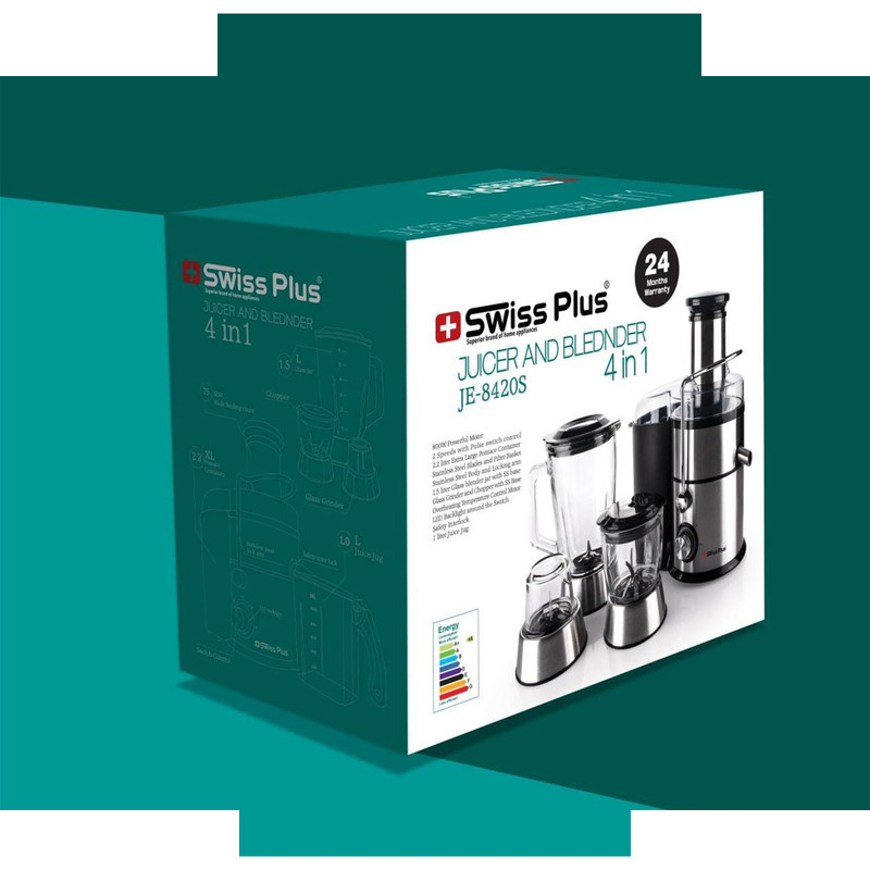 آبمیوه گیری سوئیس پلاس مدل JE-8420S آبمیوه گیری سوئیس پلاس مدل JE-8420S