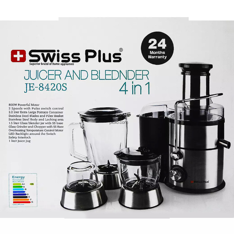 آبمیوه گیری سوئیس پلاس مدل JE-8420S آبمیوه گیری سوئیس پلاس مدل JE-8420S