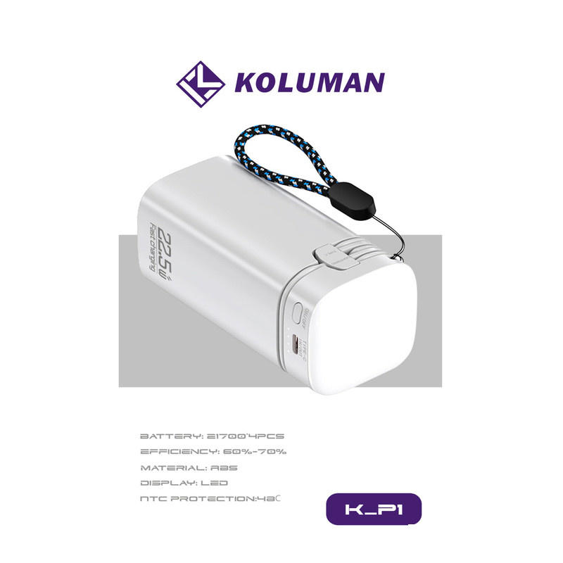 پاوربانک کلومن مدل K-P1 FAST CHARGING ظرفیت 20000 میلی آمپر ساعت پاوربانک کلومن مدل K-P1 FAST CHARGING ظرفیت 20000 میلی آمپر ساعت