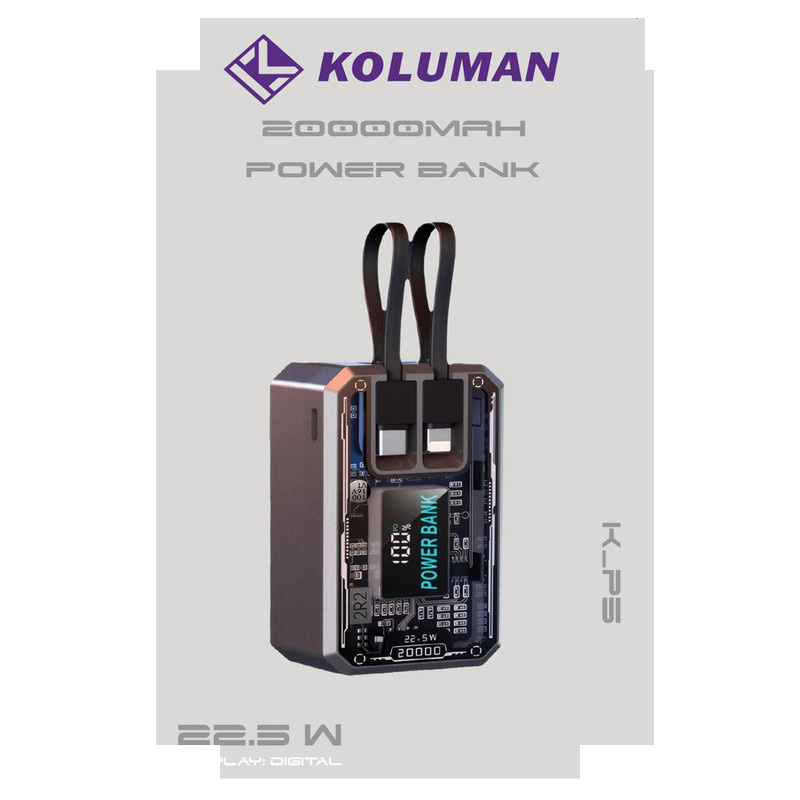 پاوربانک کلومن مدل K-P5 DISPLAY DIGITAL ظرفیت 20000 میلی آمپر ساعت پاوربانک کلومن مدل K-P5 DISPLAY DIGITAL ظرفیت 20000 میلی آمپر ساعت