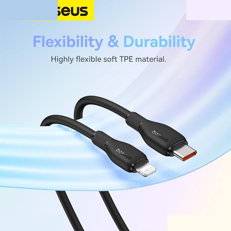 کابل تبدیل USB-C به لایتنینگ بیسوس مدل Pudding Series Gentle 20W طول 120 سانتی متر کابل تبدیل USB-C به لایتنینگ بیسوس مدل Pudding Series Gentle 20W طول 120 سانتی متر