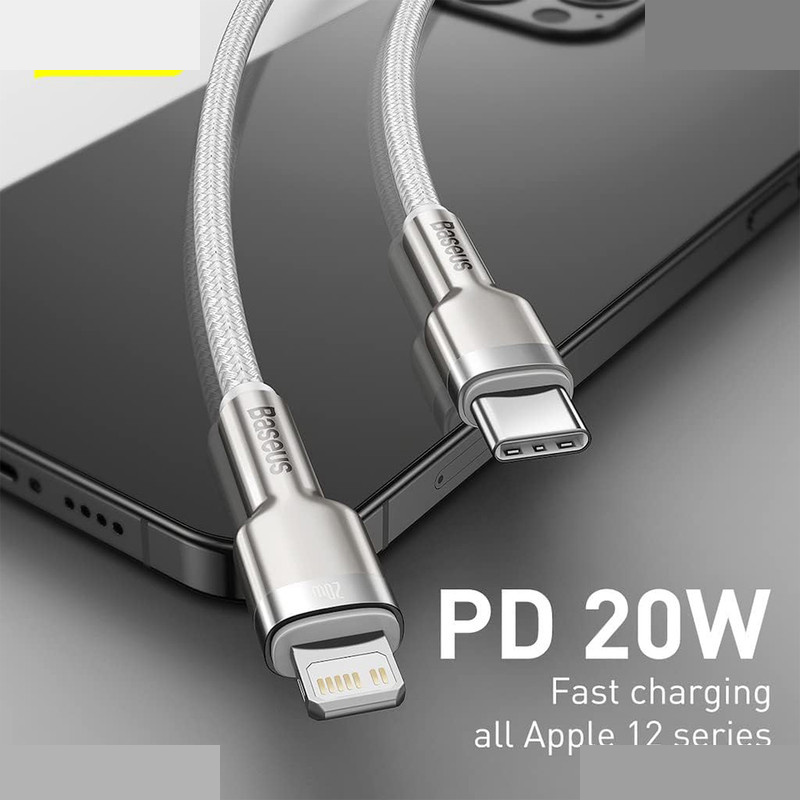 کابل تبدیل USB-C به لایتنینگ بیسوس مدل CATLJK-A02 Zinc Alloy PD20W طول 1 متر