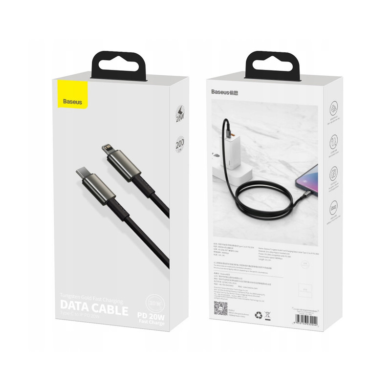 کابل تبدیل USB-C به لایتنینگ باسئوس مدل Tungsten طول 2 متر کابل تبدیل USB-C به لایتنینگ باسئوس مدل Tungsten طول 2 متر