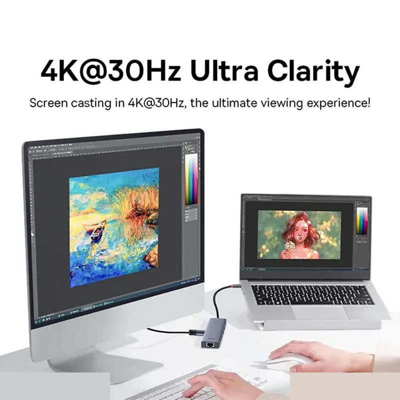هاب 6 پورت USB-C بیسوس مدل B00052802811 هاب 6 پورت USB-C بیسوس مدل B00052802811