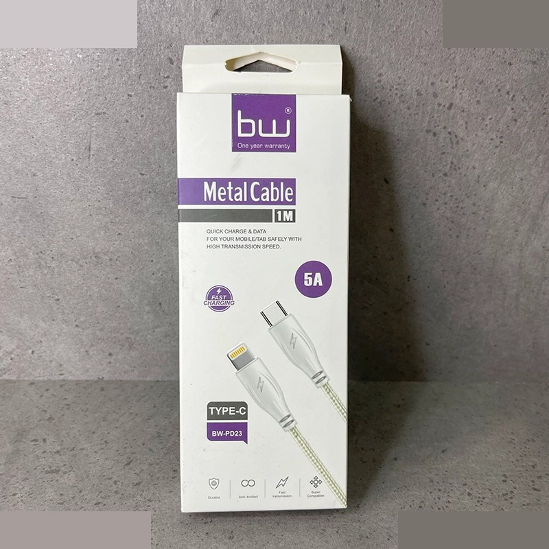 کابل تبدیل USB-C به لایتنینگ بی دبلیو مدل BW-PD23 طول 1 متر