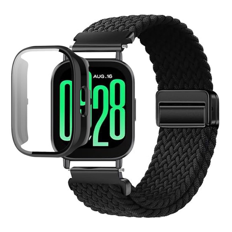 بند آکوآرا مدل Woven solomag AK bkGRDH مناسب برای ساعت هوشمند شیائومی Redmi Watch 5 Active 49mm به همراه کاور بند آکوآرا مدل Woven solomag AK bkGRDH مناسب برای ساعت هوشمند شیائومی Redmi Watch 5 Active 49mm به همراه کاور
