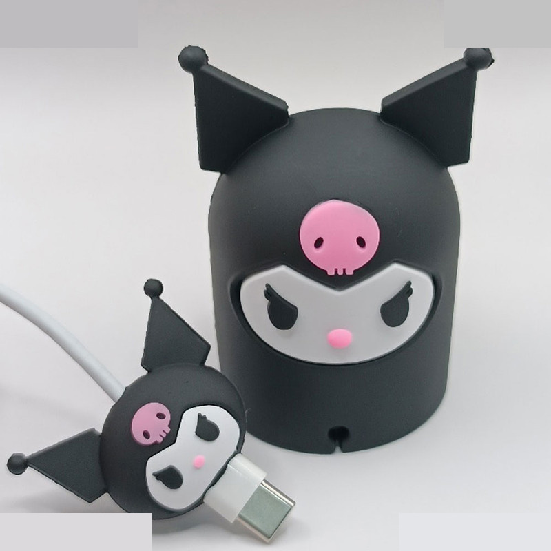 پایه نگهدارنده اپل واچ مدل Kuromi به همراه محافظ کابل پایه نگهدارنده اپل واچ مدل Kuromi به همراه محافظ کابل