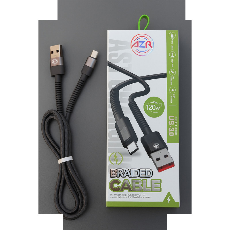 کابل تبدیل USB به micro-USB ای زد آر مدل US-36 طول 1 متر کابل تبدیل USB به micro-USB ای زد آر مدل US-36 طول 1 متر