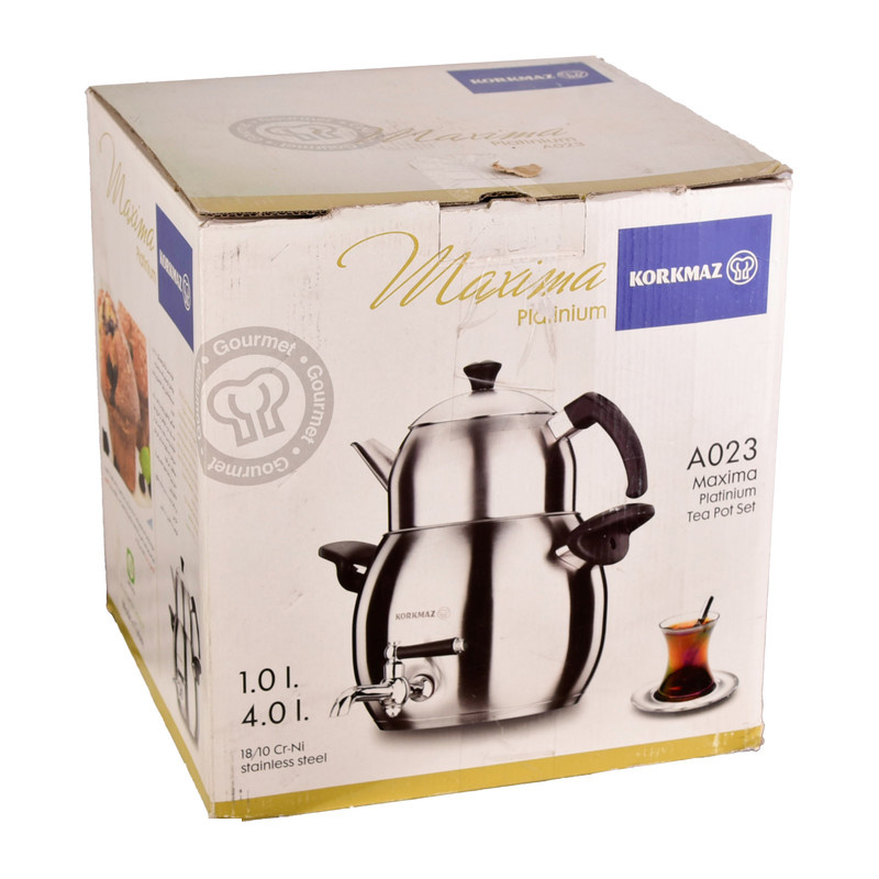 ست کتری قوری کرکماز کد 023 گنجایش کتری 4 لیتر گنجایش قوری 1 لیتر