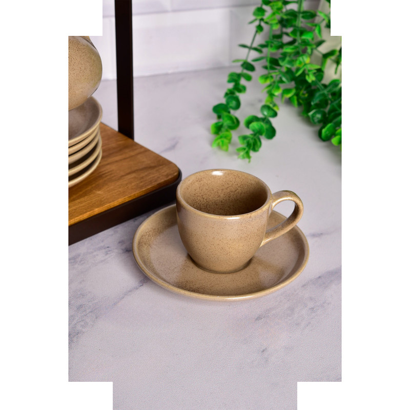 ست فنجان و نعلبکی 12 پارچه بی.وی.کی طرح مجستیک کد 452612 همراه با استند