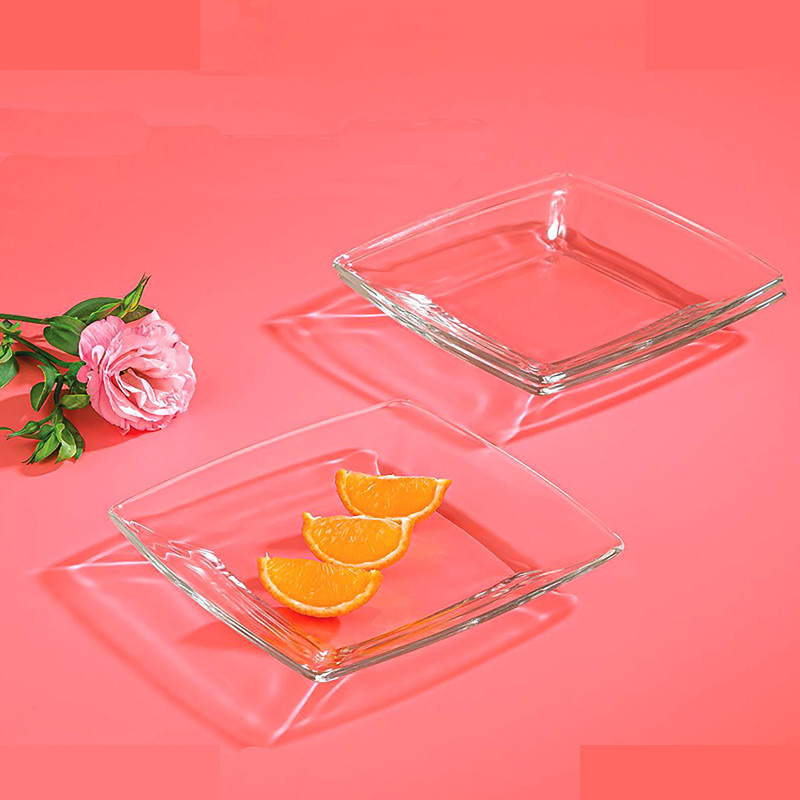 پیش دستی لیمون مدل مربع شیشه ای مجموعه 6 عددی