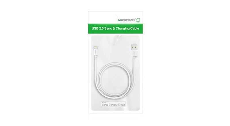 کابل تبدیل USB به لایتنینگ یوگرین مدل US155 طول 2 متر کابل تبدیل USB به لایتنینگ یوگرین مدل US155 طول 2 متر