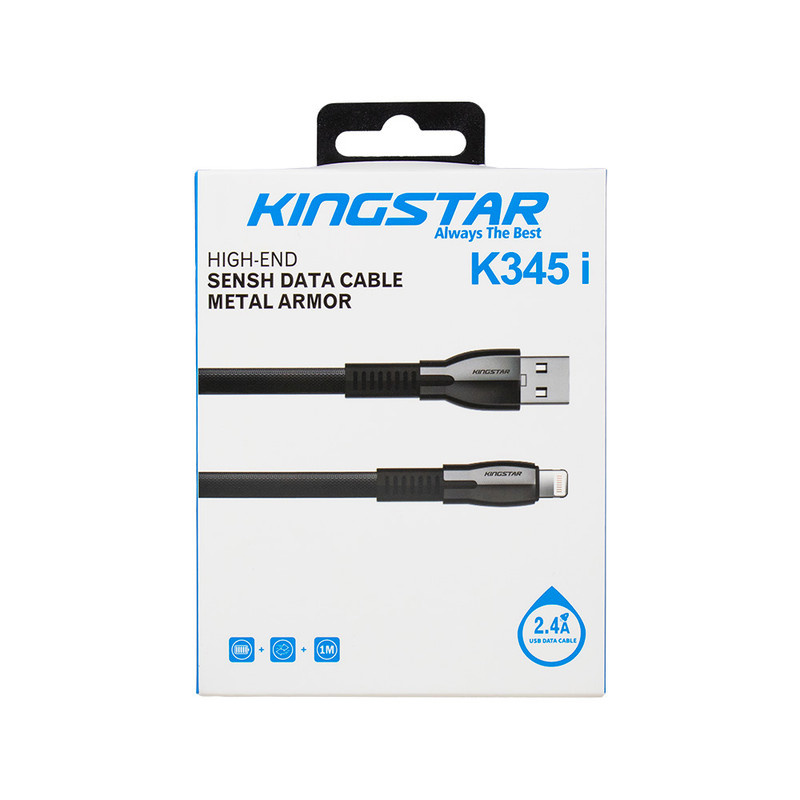 کابل تبدیل USB به لایتنینگ کینگ استار مدل K345i طول 1 متر کابل تبدیل USB به لایتنینگ کینگ استار مدل K345i طول 1 متر