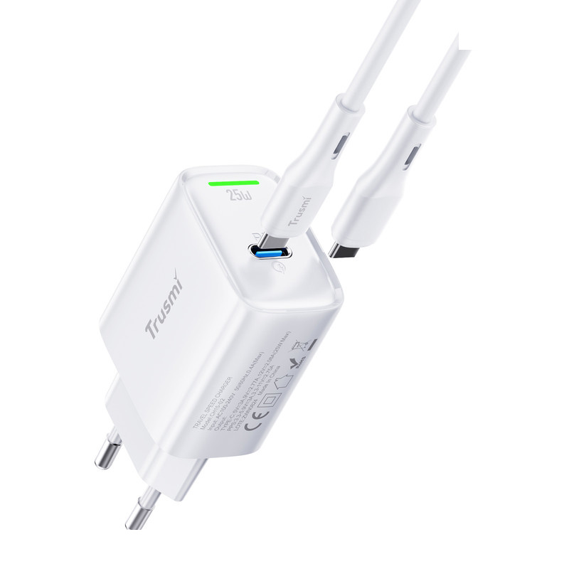 شارژر دیواری 25 وات تراسمی مدل CH15-02 به همراه کابل USB-C شارژر دیواری 25 وات تراسمی مدل CH15-02 به همراه کابل USB-C