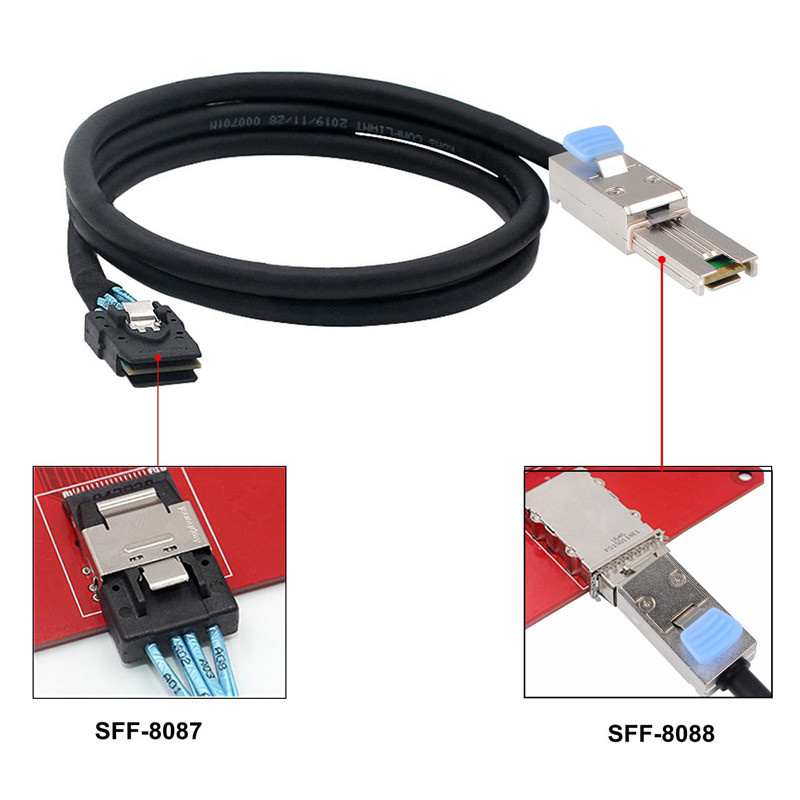 کابل تبدیل MINI SAS SFF-8087 به SFF-8088 اسمارطور مدل SM181 طول 1 متر کابل تبدیل MINI SAS SFF-8087 به SFF-8088 اسمارطور مدل SM181 طول 1 متر