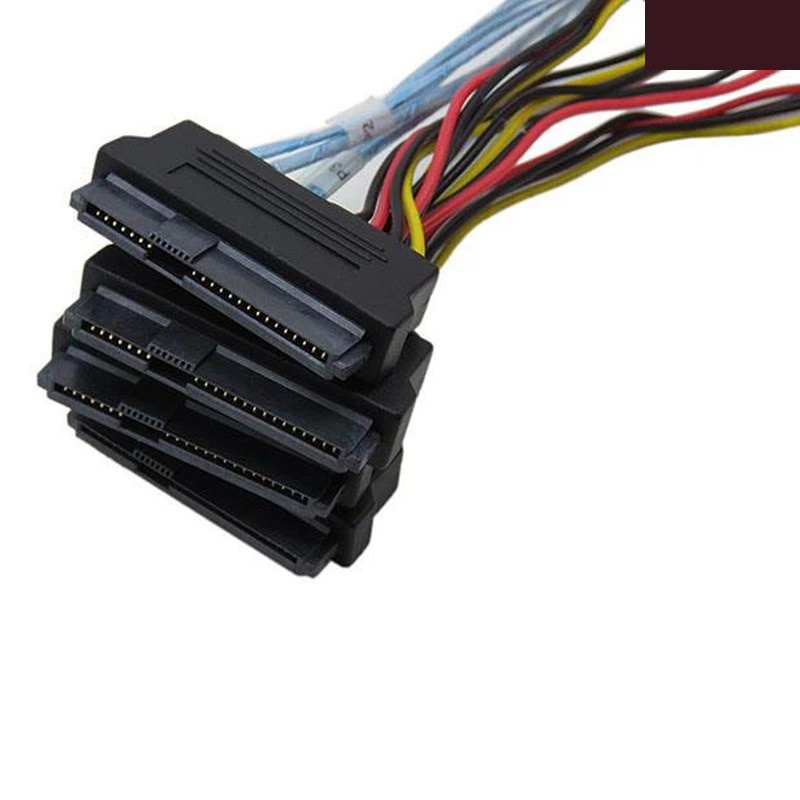 کابل تبدیل Mini SAS SFF-8087 به 4 پورت SFF-8482 29-Pin با برق 4 پین اسمارطور مدل SM91 طول 1 متر کابل تبدیل Mini SAS SFF-8087 به 4 پورت SFF-8482 29-Pin با برق 4 پین اسمارطور مدل SM91 طول 1 متر
