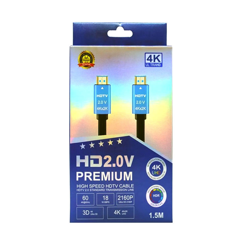 کابل HDMI مدل HD2.0V PREMIUM-4K به طول 1.5 متر کابل HDMI مدل HD2.0V PREMIUM-4K به طول 1.5 متر