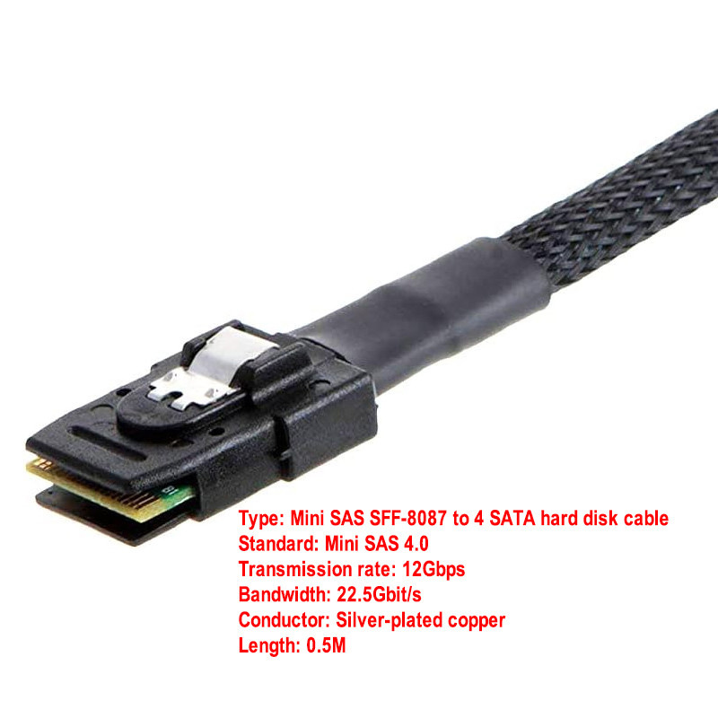 کابل تبدیل 1 به 4 Mini SAS SFF-8087 به SATA اسمارطور مدل SM15 کابل تبدیل 1 به 4 Mini SAS SFF-8087 به SATA اسمارطور مدل SM15