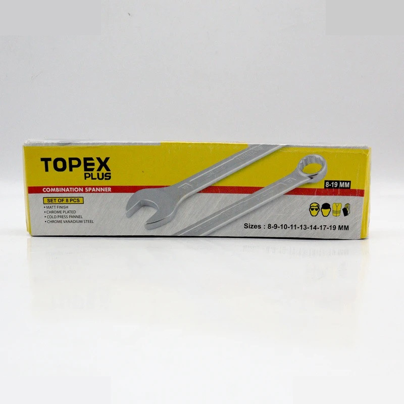 آچار یکسر تخت و یکسر رینگی تاپکس مدل SMT-TOPEX-8PCS-8-19MM مجموعه 8 عددی آچار یکسر تخت و یکسر رینگی تاپکس مدل SMT-TOPEX-8PCS-8-19MM مجموعه 8 عددی