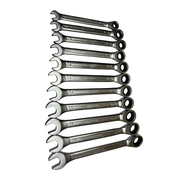 آچار یکسر تخت یکسر جغجغه ای تاپکس مدل SMT-8-19MM-CHROM VANADIOM مجموعه 11 عددی آچار یکسر تخت یکسر جغجغه ای تاپکس مدل SMT-8-19MM-CHROM VANADIOM مجموعه 11 عددی