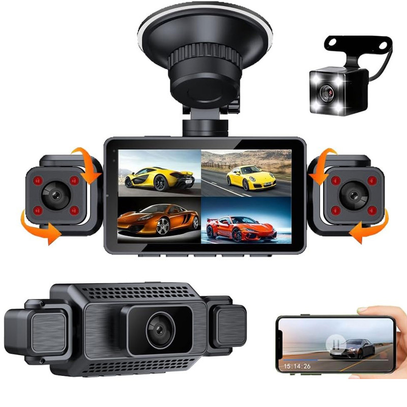 دوربین ثبت وقایع خودرو مدل 4 لنز کد S22-WiFi به همراه دوربین عقب