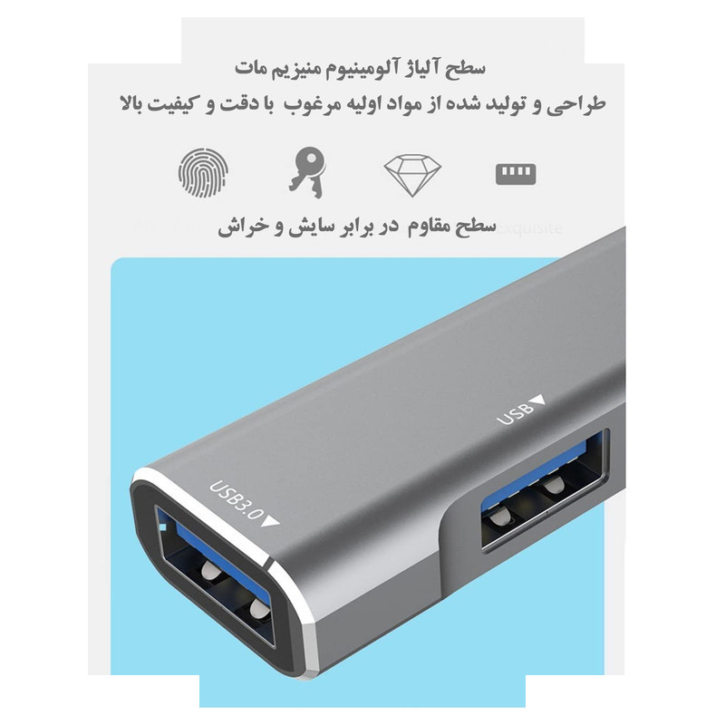 هاب 3 پورت USB 3.0 مجنتیک مدل ADS-302A هاب 3 پورت USB 3.0 مجنتیک مدل ADS-302A