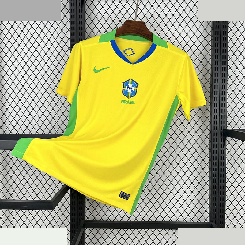 تی شرت ورزشی مردانه مدل برزیل کد Home 2026 زرد