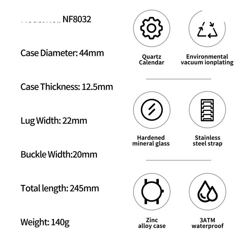 ساعت مچی عقربهای مردانه نیوی فورس مدل NF8032SBE
