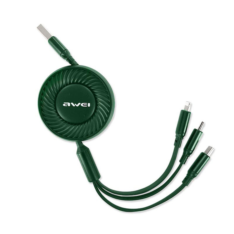 کابل تبدیل USB به microUSB /USB-C / لایتنینگ اوی مدل CL136 Retract طول 1 متر کابل تبدیل USB به microUSB /USB-C / لایتنینگ اوی مدل CL136 Retract طول 1 متر