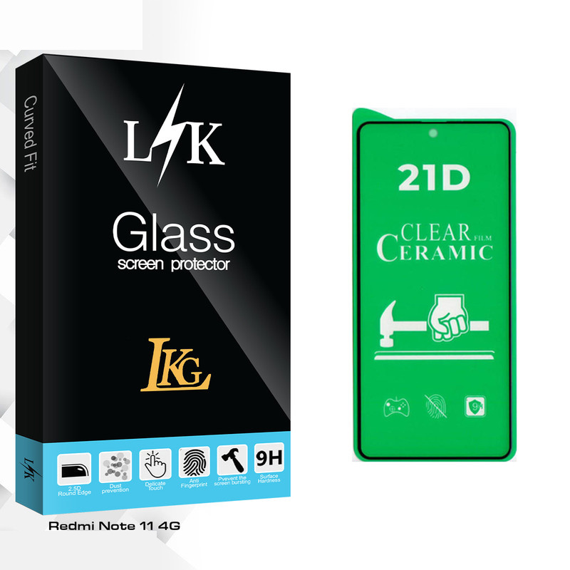محافظ صفحه نمایش سرامیکی شفاف ال کا جی مدل LK Glass مناسب برای گوشی موبایل شیائومی Redmi Note 11 4G محافظ صفحه نمایش سرامیکی شفاف ال کا جی مدل LK Glass مناسب برای گوشی موبایل شیائومی Redmi Note 11 4G