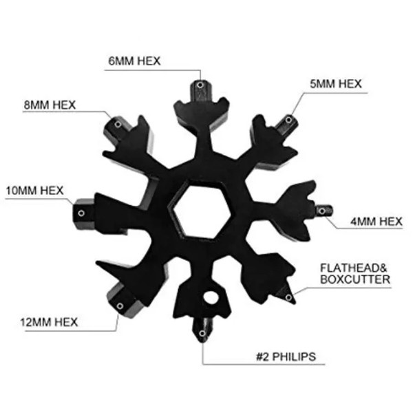 ابزار چندکاره هارمن مدل SNOW FLAKE BLACK 18 IN 1 ابزار چندکاره هارمن مدل SNOW FLAKE BLACK 18 IN 1