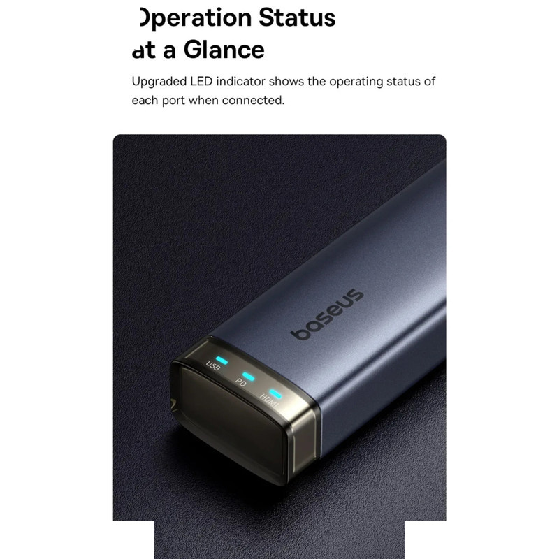 هاب 6 پورت USB-C باسئوس مدل BS-OH164 هاب 6 پورت USB-C باسئوس مدل BS-OH164
