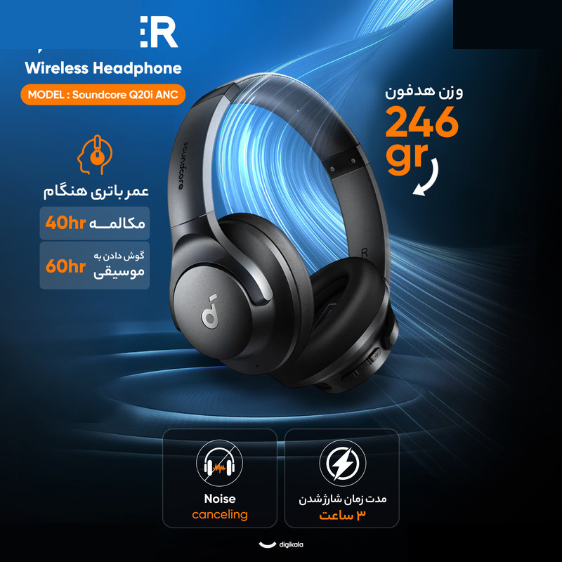 هدست بلوتوثی انکر مدل Soundcore Q20i ANC هدست بلوتوثی انکر مدل Soundcore Q20i ANC