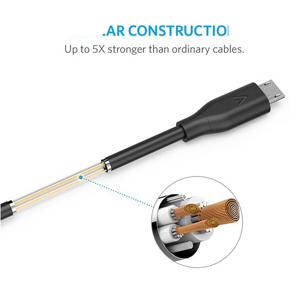 کابل تبدیل USB به microUSB انکر مدل A8132 PowerLine طول 0.9 متر کابل تبدیل USB به microUSB انکر مدل A8132 PowerLine طول 0.9 متر