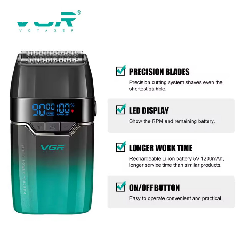 ماشین اصلاح موی سر و صورت شارژی وی جی ار مدل V-308 ماشین اصلاح موی سر و صورت شارژی وی جی ار مدل V-308