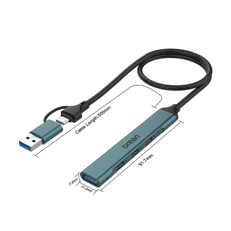هاب 4 پورت USB A 3.0 و USB-C اونتن مدل OTN-UCA9703 هاب 4 پورت USB A 3.0 و USB-C اونتن مدل OTN-UCA9703