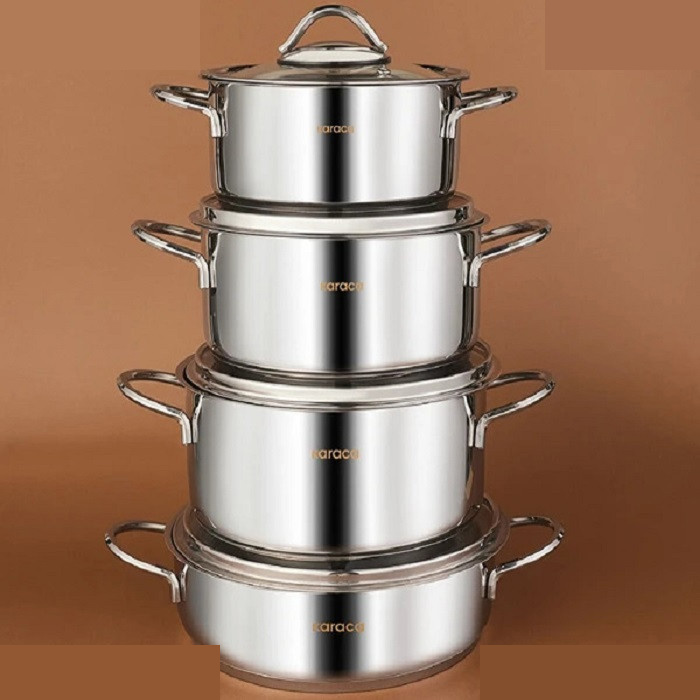 سرویس قابلمه استیل 8 پارچه کاراجا مدل Sakura Powersteel 316