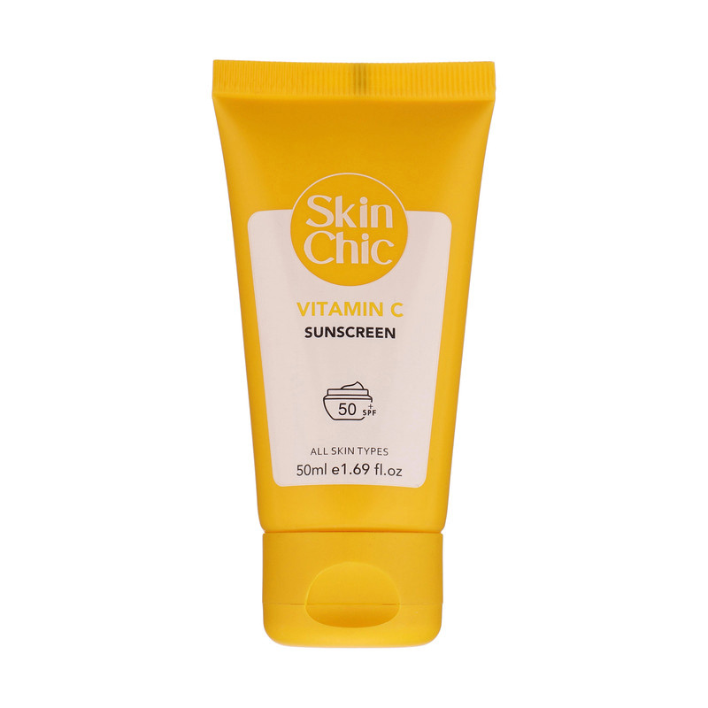 کرم ضد آفتاب بیرنگ صورت اسکین شیک SPF 50 مدل Vitamin c مناسب برای انواع پوست حجم 50 میلیلیتر کرم ضد آفتاب بیرنگ صورت اسکین شیک SPF 50 مدل Vitamin c مناسب برای انواع پوست حجم 50 میلیلیتر