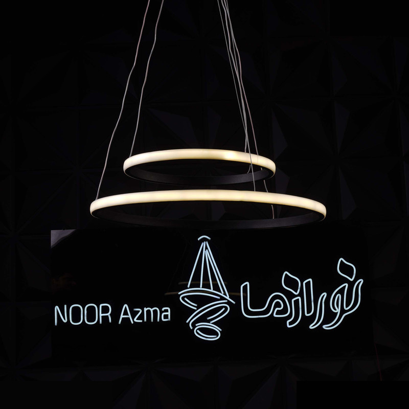لوستر 2 شعله نور از ما رشکان مدل 50.30 CIRCLE