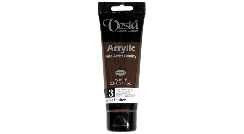 رنگ اکریلیک وستا مدل 03 Burnt Umber حجم 75 میلی لیتر رنگ اکریلیک وستا مدل 03 Burnt Umber حجم 75 میلی لیتر