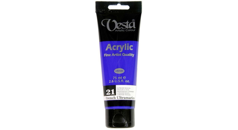 رنگ اکریلیک وستا مدل 21 French Ultramarine حجم 75 میلی لیتر رنگ اکریلیک وستا مدل 21 French Ultramarine حجم 75 میلی لیتر