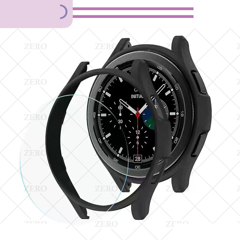 کاور زیرو مدل PC-Bump-ZR مناسب برای ساعت هوشمند سامسونگ Galaxy Watch 4 Classic 46mm به همراه محافظ صفحه نمایش