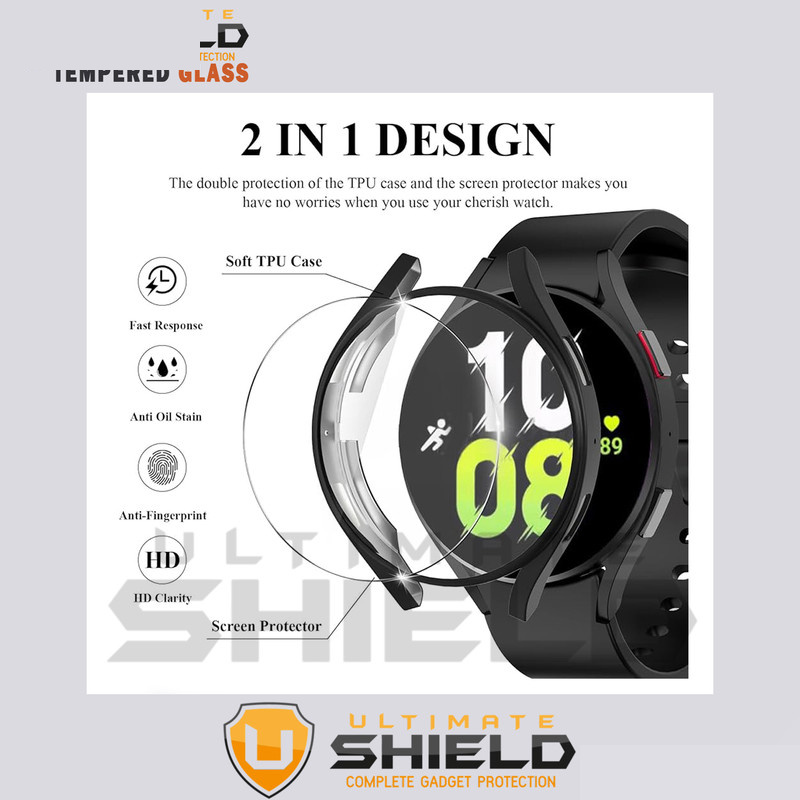 کاور آلتیمیت شیلد مدل PC-Bumper-UL مناسب برای ساعت هوشمند سامسونگ Galaxy Watch 4 40mm به همراه محافظ صفحه نمایش