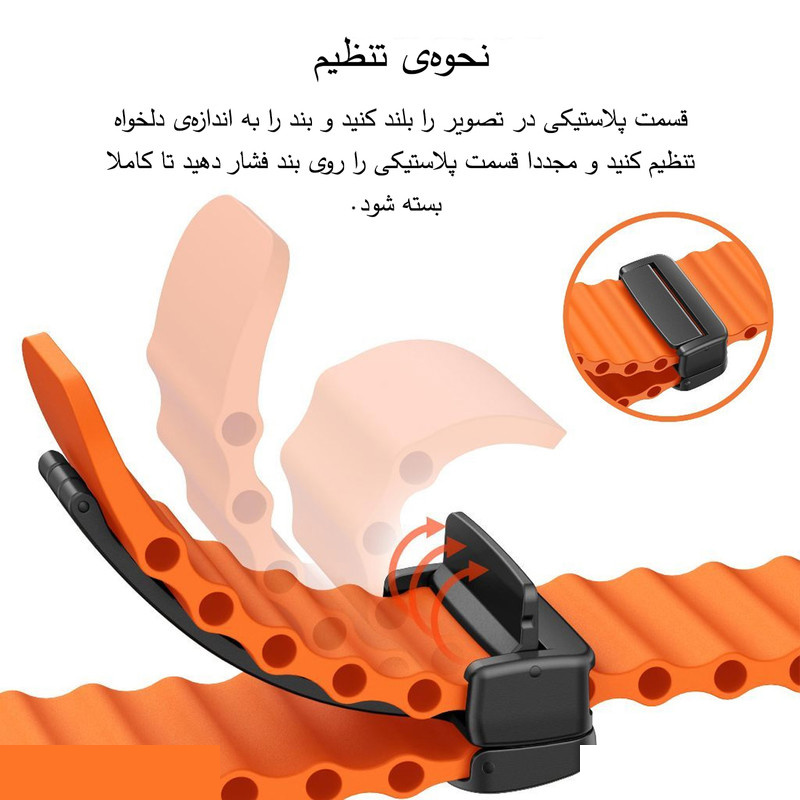 بند ام گلس مدل Ocean ORG MG مناسب برای اپل واچ سری 10 سایز 46 میلی متری بند ام گلس مدل Ocean ORG MG مناسب برای اپل واچ سری 10 سایز 46 میلی متری