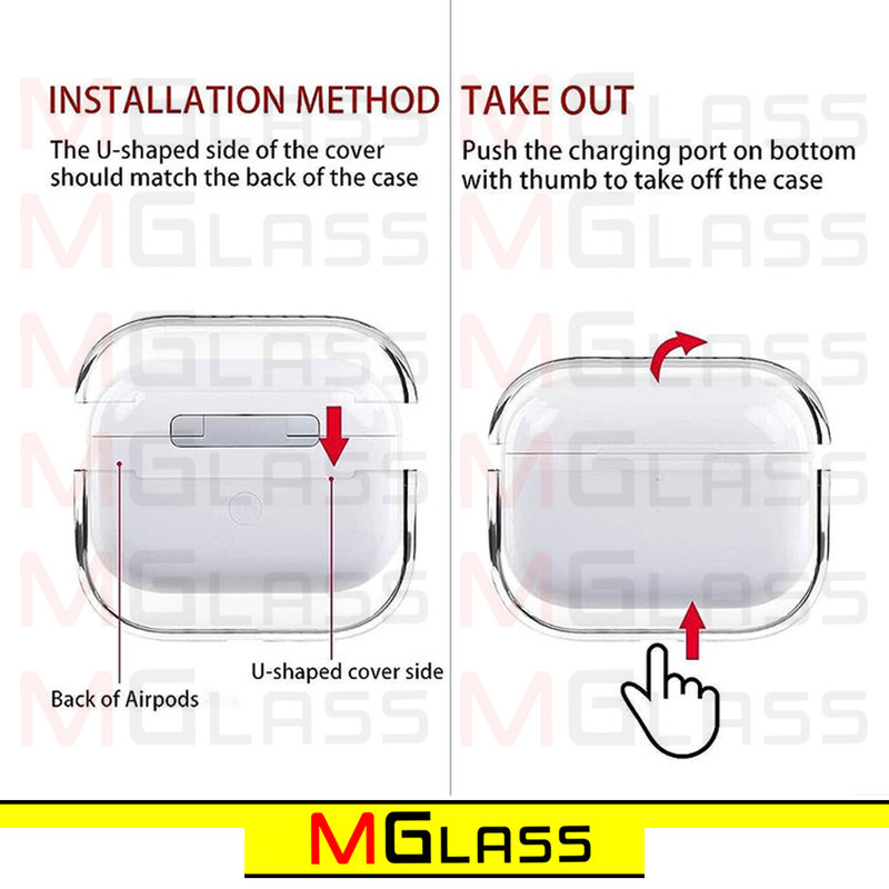 کاور ام گلس مدل Clear-MG مناسب برای کیس اپل ایرپاد Airpods 3 کاور ام گلس مدل Clear-MG مناسب برای کیس اپل ایرپاد Airpods 3