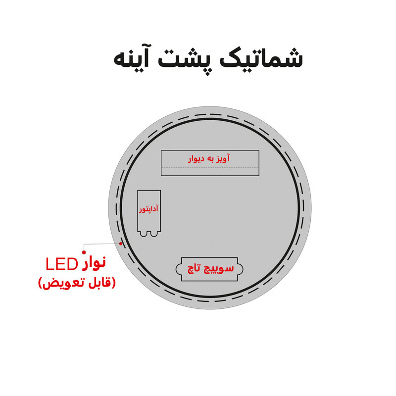 آینه پیسو مدل P-Tch-N-SQ-61 آینه پیسو مدل P-Tch-N-SQ-61