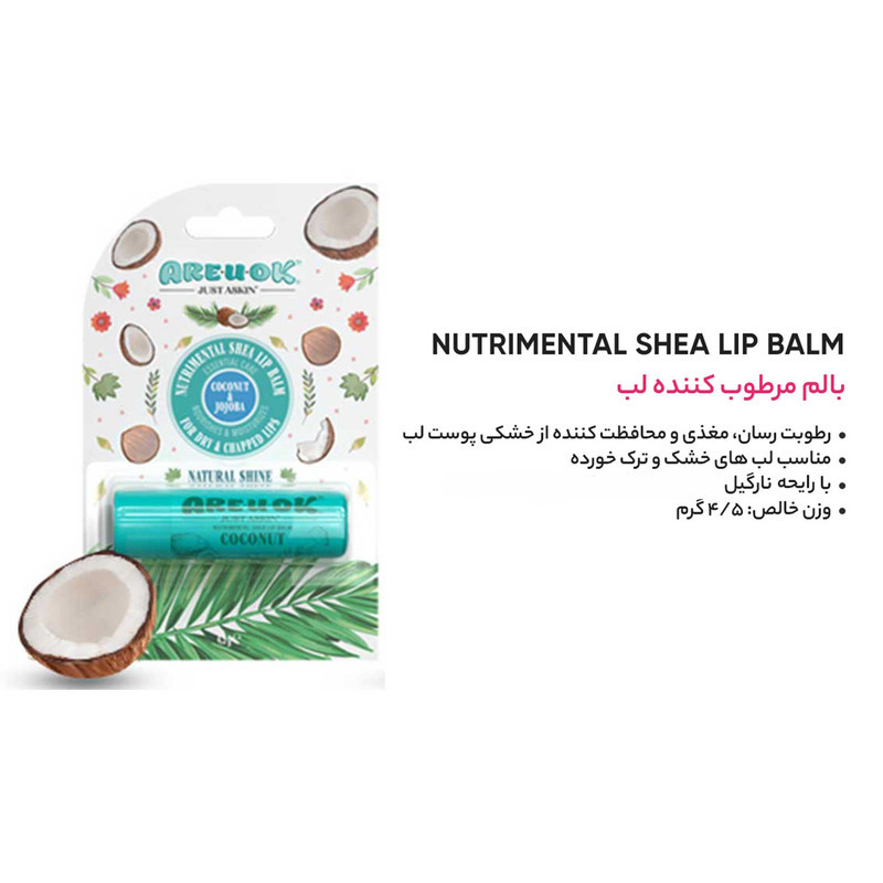 بالم لب آریواُکی مدل نارگیل حجم 4 میلی لیتر بالم لب آریواُکی مدل نارگیل حجم 4 میلی لیتر