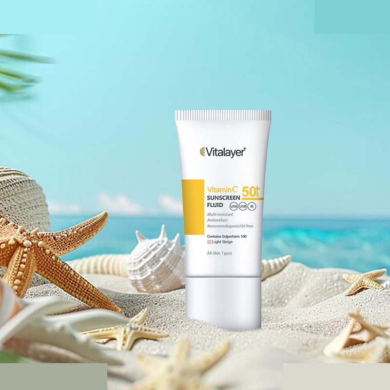 فلوئید ضدآفتاب رنگی ویتالیر، 50 SPF، مدل Vitamin C، مناسب انواع پوست تنالیته رنگ متوسط و حجم 50 میلیلیتر فلوئید ضدآفتاب رنگی ویتالیر، 50 SPF، مدل Vitamin C، مناسب انواع پوست تنالیته رنگ متوسط و حجم 50 میلیلیتر