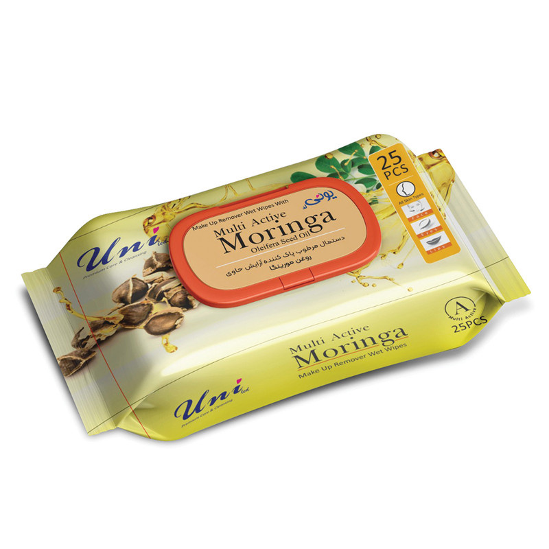 دستمال مرطوب یونی لد مدل پاک کننده آرایش روغن مورینگا سه بسته 25 عددی دستمال مرطوب یونی لد مدل پاک کننده آرایش روغن مورینگا سه بسته 25 عددی