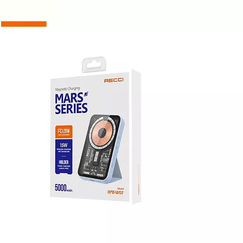 پاوربانک رسی مدل Magnetic charging MARS SERIES ظرفیت 5000 میلی آمپر ساعت پاوربانک رسی مدل Magnetic charging MARS SERIES ظرفیت 5000 میلی آمپر ساعت